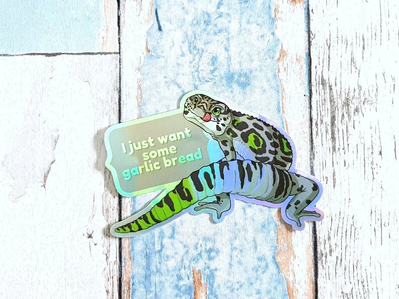 Aromantic Pride Gecko quote Sticker garlic bread funny meme image 1