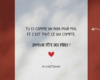 Cartes de fête des Pères pour Beau Père ou papa de coeur - fête beau papa