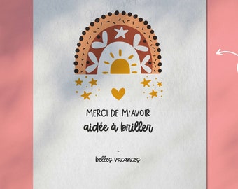 Carte Fin D Annee Scolaire Etsy