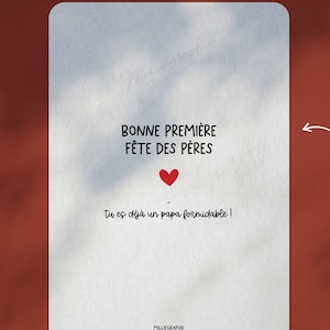 Carte de Fête des Pères moderne à offrir à un jeune papa ou futur papa