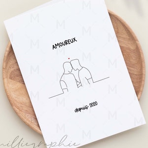 Carte couple d'hommes, couple gay, love is all, carte personnalisée