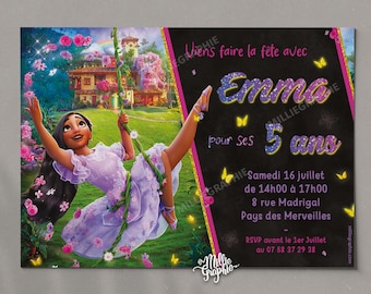 Encanto birthday, Madrigal family invitation, Isabelle Madrigal invitation, child birthday invitation
