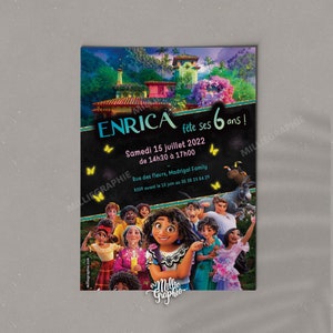 Anniversaire Famille Magique Encanto, invitation famille Madrigal, invitation anniversaire enfant