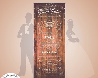 Personalized wedding roll up, wedding welcome sign, personalized wedding decoration and gift, country theme lights