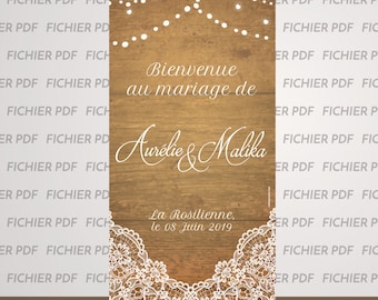 Country Wedding Roll Up, welcome sign, wedding poster, rollup {DIGITAL FILE}