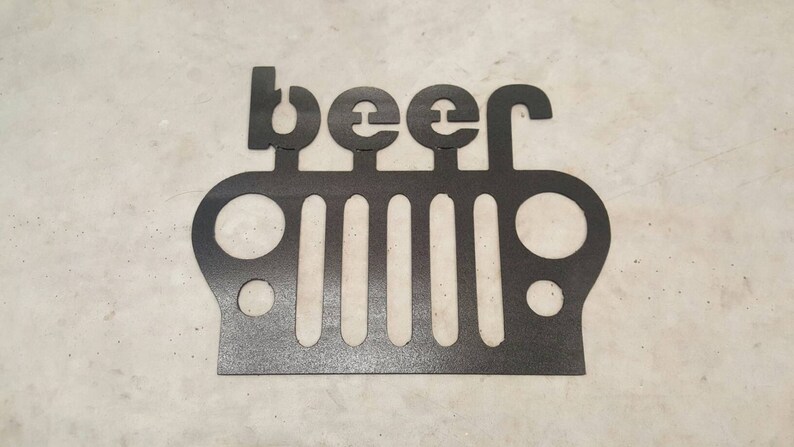 Jeep beer grill metal wall art plasma cut decor mancave