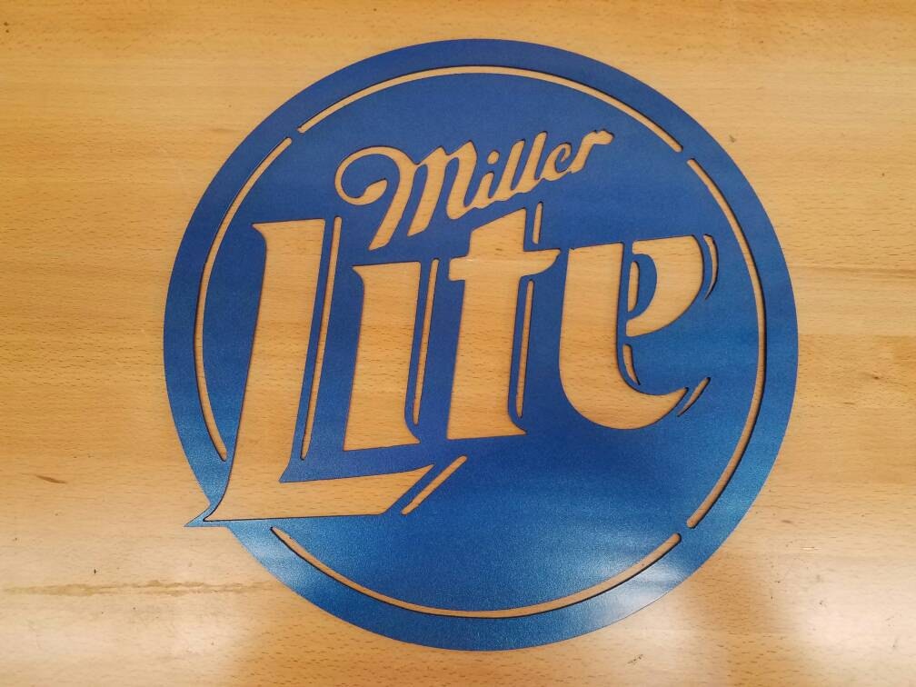 Miller Lite sign metal wall art plasma cut decor light beer Etsy