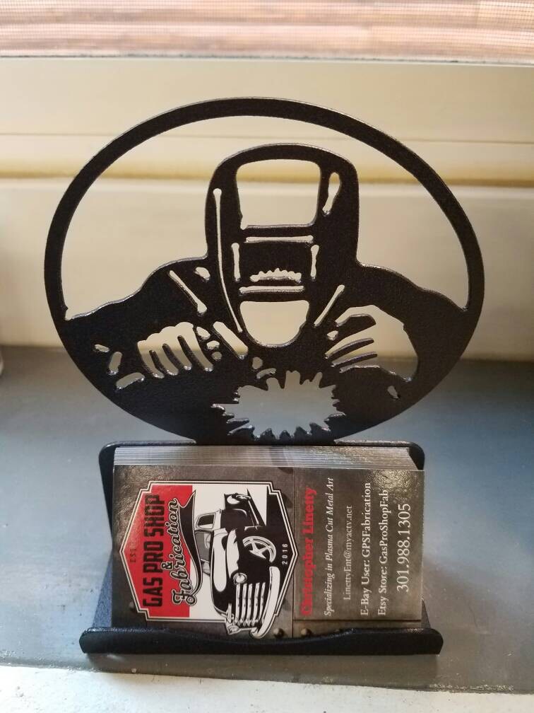Welders Business Card Holder metal art plasma cut decor | Etsy
