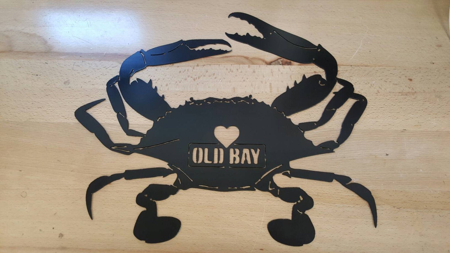 Large Old Bay Blue Crab metal wall art plasma cut decor Etsy
