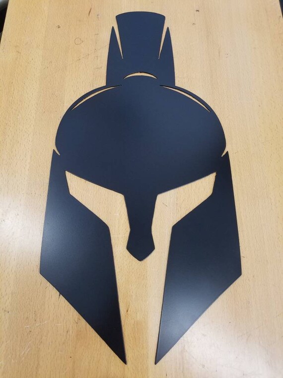 Spartan Helmet Metal Wall Art Plasma Cut Home Decor Etsy