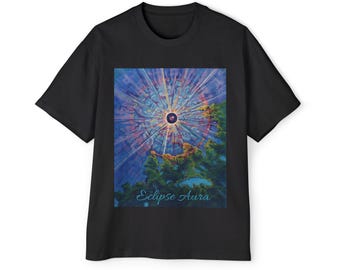 Men's Heavy Oversized Tee, Eclipse Aura