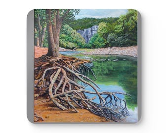 Corkwood Coaster Set, River Roots