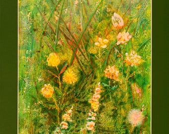 Wildflowers 2, 14 x 18 in., Original Acrylic painting by Roxanne Thompson