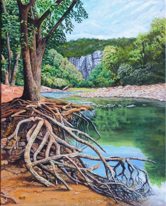 Buffalo River, River Roots,  16 x 20 inches, original glicee prints by Roxanne Thompson