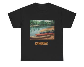 Unisex Heavy Cotton Tee, Kayaks on the Buffalo