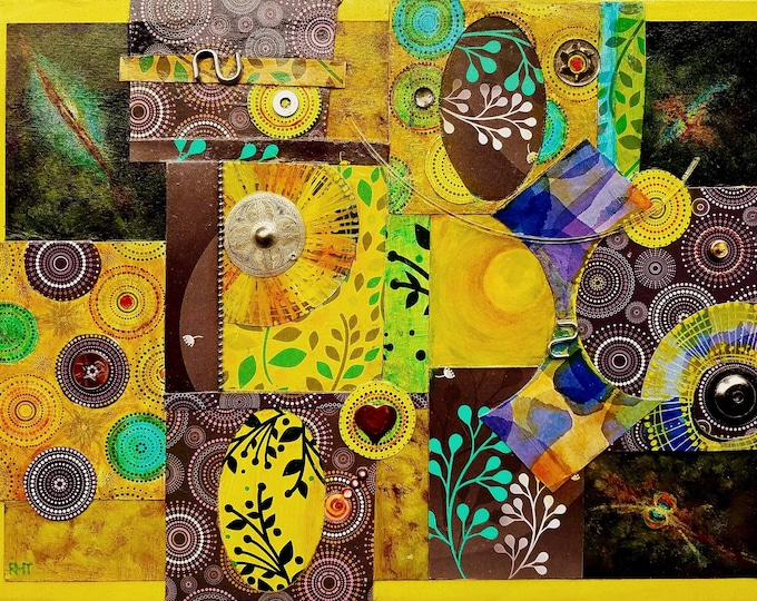 A Macro and Microcosm, 12 x 16 in., Acrylic Multi-Media Abstract Painting, by Roxanne Thompson