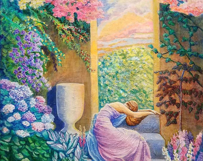 A Prayer, an original, 14" x 18", acrylic painting or giclee print by Roxanne Thompson
