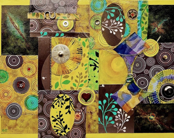 A Macro and Microcosm, 12 x 16 in., Acrylic Multi-Media Abstract Painting, by Roxanne Thompson