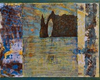 Etretat Revisited, 12 x 16 inches, Acrylic Painting by Roxanne Thompson