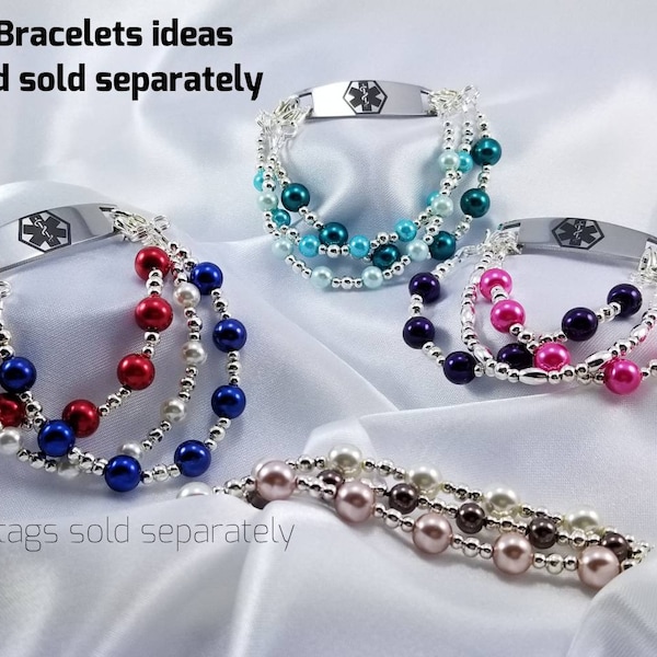 Interchangable Medical ID Bracelets that are stackable for the layered  look.  Create your own unique style for any outfit.