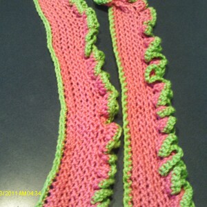 Crochet Ruffle Neon Scarf