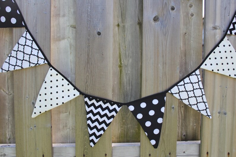 Black and White Party Decor 2.1m Black and White Wall Decor Backdrop Cake 6/'11 Black and White Banner Black and White Fabric Bunting