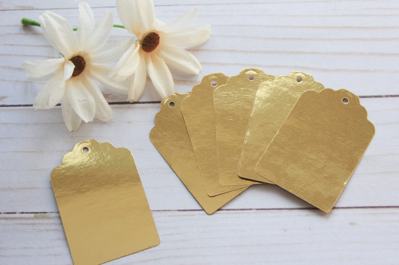 24x High Gloss Cardstock Tags Gold Paper Tags Gold Paper Etsy