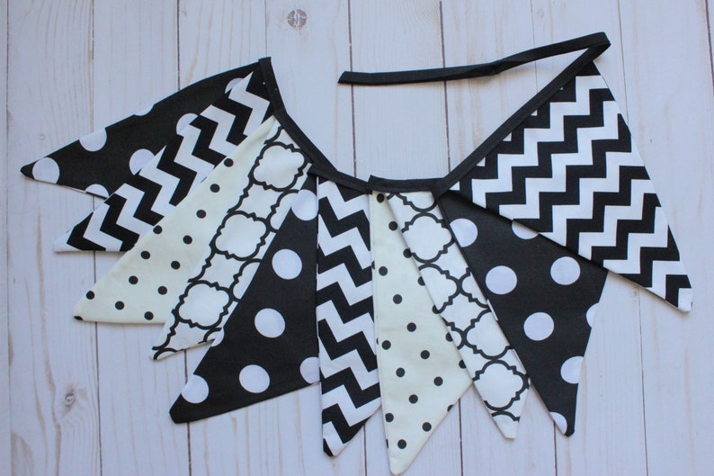 Black and White Party Decor 2.1m Black and White Wall Decor Backdrop Cake 6/'11 Black and White Banner Black and White Fabric Bunting