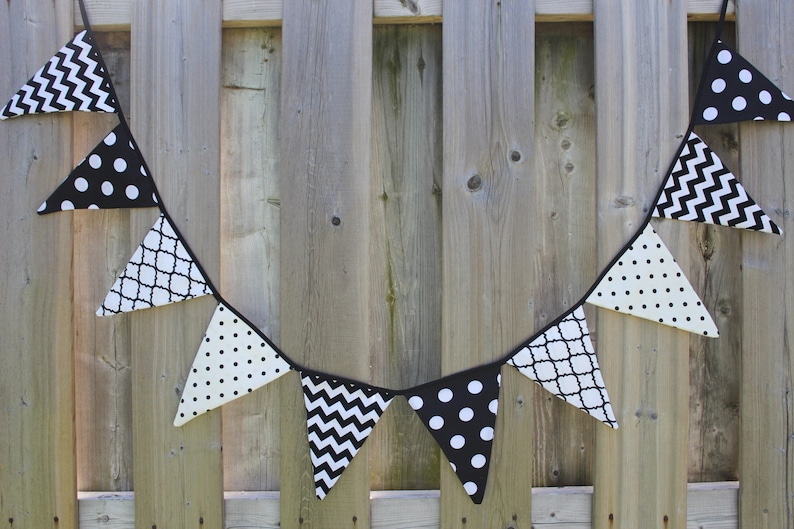 Black and White Party Decor 2.1m Black and White Wall Decor Backdrop Cake 6/'11 Black and White Banner Black and White Fabric Bunting