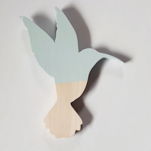 A handmade wooden hummingbird. A unique, colorful and poetic decoration. image 6