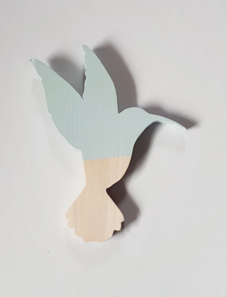 A handmade wooden hummingbird. A unique, colorful and poetic decoration. image 6