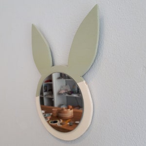 Miroir lapin bois, parfait cadeau de naissance image 7