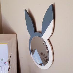 Miroir lapin bois, parfait cadeau de naissance image 3