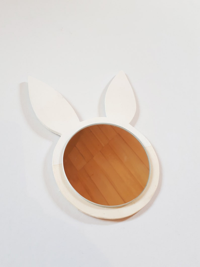 Miroir lapin bois, parfait cadeau de naissance image 2