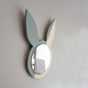Miroir lapin bois, parfait cadeau de naissance image 6