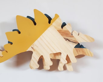Dinosaur Wooden Stegosaur, child bedroom decoration