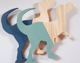 Tyrannosaure en bois, décoration chambre d' enfant
