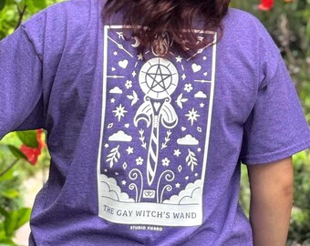 Gay Witch T-Shirt | Queer Coven | The Gay Witchs Wand Cotton Shirt