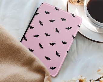 Pink Bat Pattern Kindle Case | Halloween E-Reader Cover