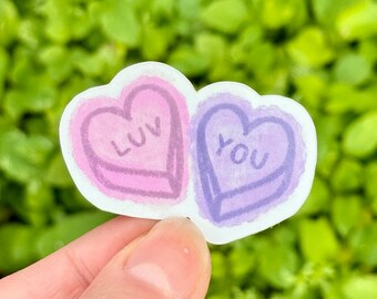 LUV YOU Candy Hearts Sticker | Vinyl Decal