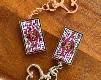 Queen of Hearts Bag Charm | Heart Clasp Keychain