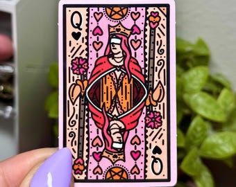 Queen of Hearts Sticker | Playing Card Vinyl Decal
