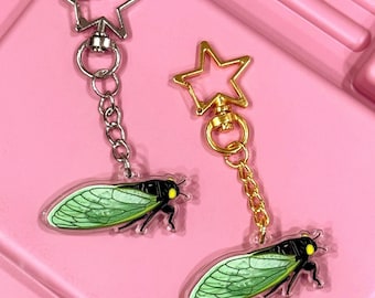 Green Cicada Keychain Bag Charm