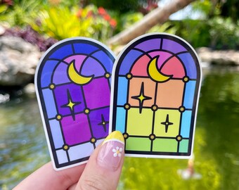 Moonlight Window - Stained Glass Witchy Sticker