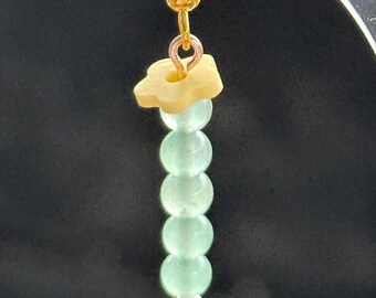 Crystal Flower Stem Earrings | Aventurine, Jelly Beads | Multiple Colors