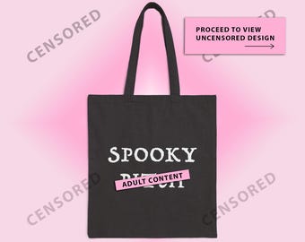 Spooky B*tch Tote Bag | Funny Adult Everyday Bag, Cotton Canvas Shopper