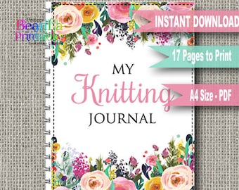 Knitting Journal Planner, Printable Knitting Journal, Knitting Notebook, Printable Planner, Printable PDF, Greeting Cards, Instant Download