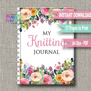 Knitting Journal Spiral Notebook Ruled Line Knit and Relax 