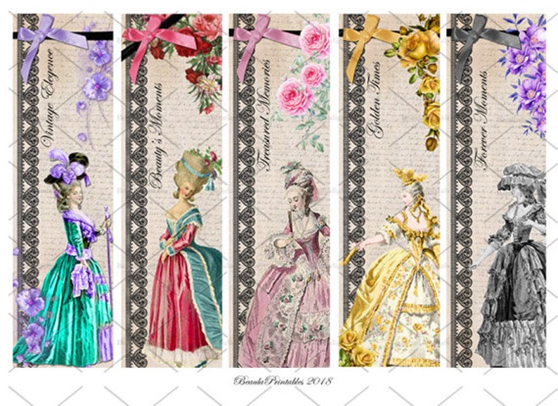 Victorian Ladies Bookmarks Printable Ladies Bookmark - Etsy Nederland