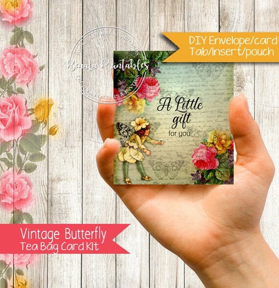 Printable Tea Bag Card Kit Tea Bag Gift Tea Bag Holder Etsy